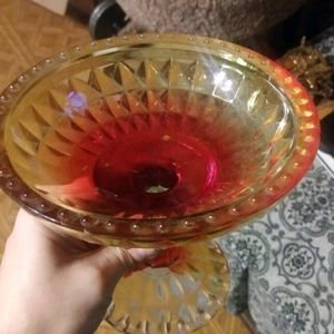 Marigold carnival glass dish great shape on